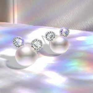 Disney inspired Pearl Mouse Ear Stainless Steel Earrings